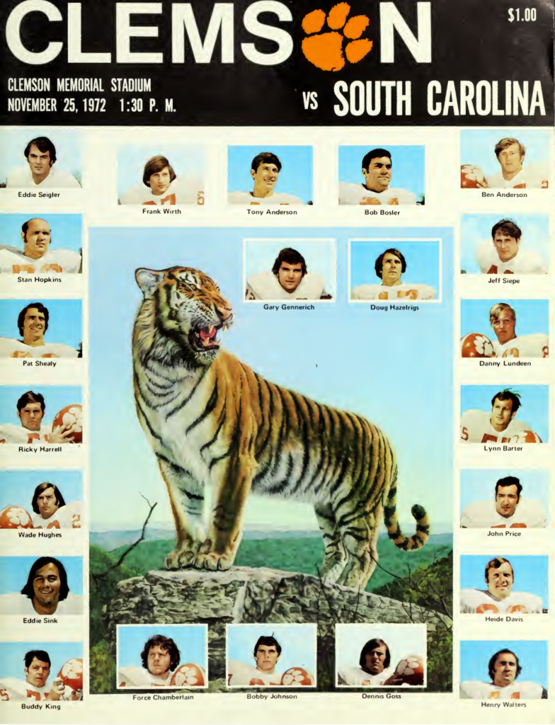 1972 South Carolina vs. Clemson Game Program