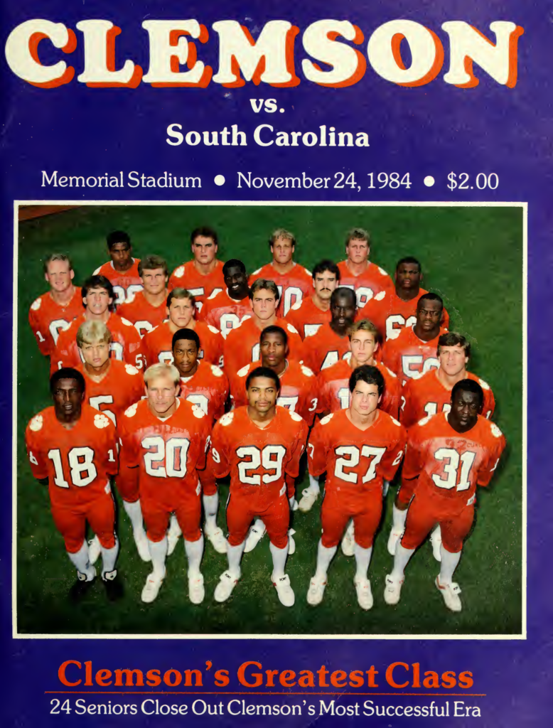 1984 South Carolina vs. Clemson Game Program