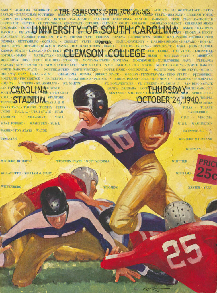 1940 South Carolina vs. Clemson Game Program
